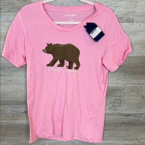 Little Blue House Pink “Bearly Sleeping” Women’s Graphic Tee